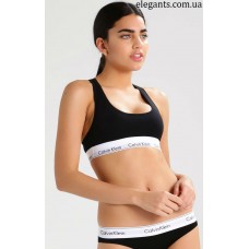 Комплект нижнего белья : женские стринги + майка, черного цвета «Calvin Klein» (USA), купить на сайте супермаркета - интернет магазина одежды «Элегант» Сумы (Украина) - смотреть видео девушки топ модели фото каталог Кальвин Клейн (США)