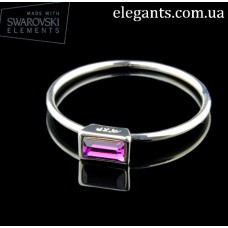 Изящное кольцо с кристаллом Swarovski Baguettes Crystal Amethyst родий. Где купить ювелирные изделия? Украшения из золота в интернет магазине "Элегант" Сумы (Украина) - ювелирный каталог 2017 года (смотреть онлайн видео и фото)